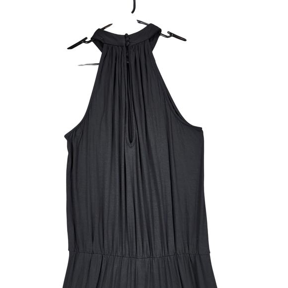 Trina Turk Halter Jumpsuit L Women Black Elastic Waist Sleeveless Resortwear NEW - Picture 9 of 9